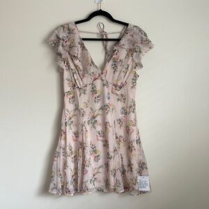 ASOS Floral Spring Backless Dress - Pink and Cream